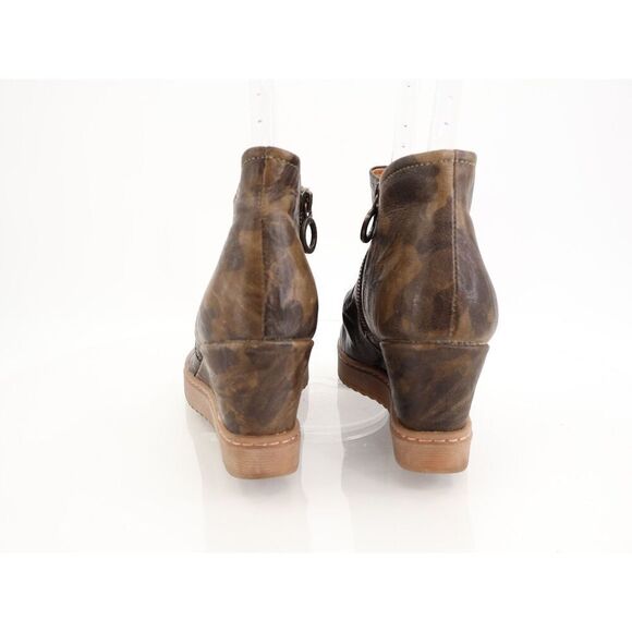 Sofft Womens Siri Ankle Boots Booties Wedge Heel Ruched Green Camouflage 8M - Picture 2 of 12